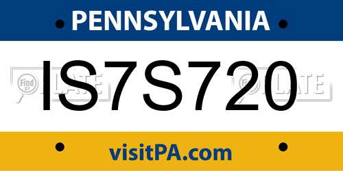 IS7S720 Pennsylvania License Plate