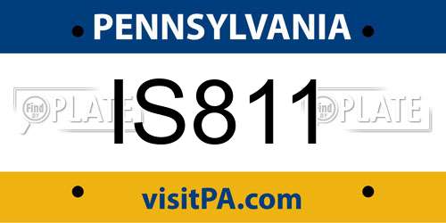 IS811 Pennsylvania License Plate