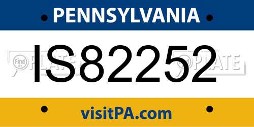 IS82252 Pennsylvania License Plate