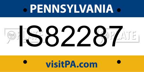 IS82287 Pennsylvania License Plate