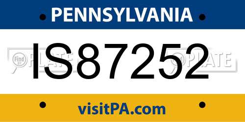 IS87252 Pennsylvania License Plate