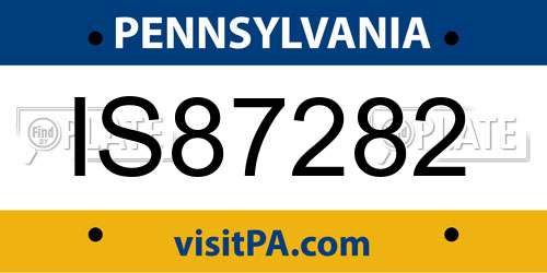 IS87282 Pennsylvania License Plate