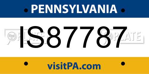 IS87787 Pennsylvania License Plate