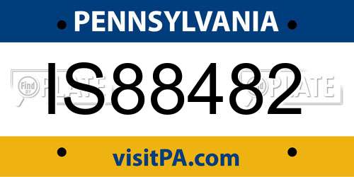 IS88482 Pennsylvania License Plate