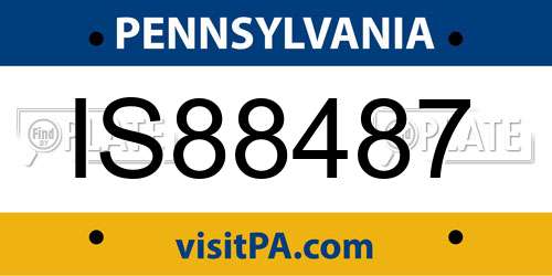 IS88487 Pennsylvania License Plate