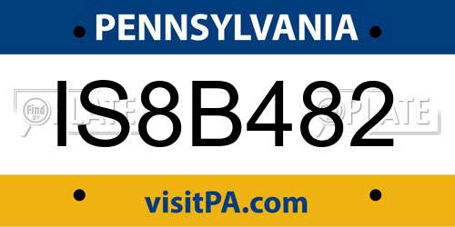IS8B482 Pennsylvania License Plate