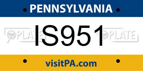IS951 Pennsylvania License Plate