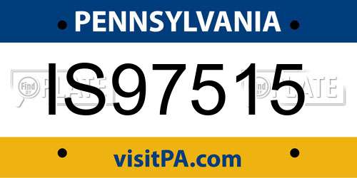 IS97515 Pennsylvania License Plate