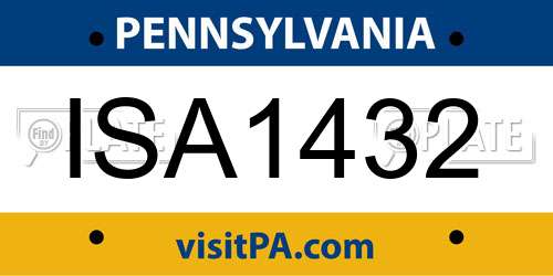ISA1432 Pennsylvania License Plate