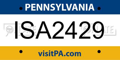 ISA2429 Pennsylvania License Plate