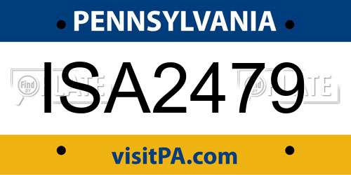 ISA2479 Pennsylvania License Plate