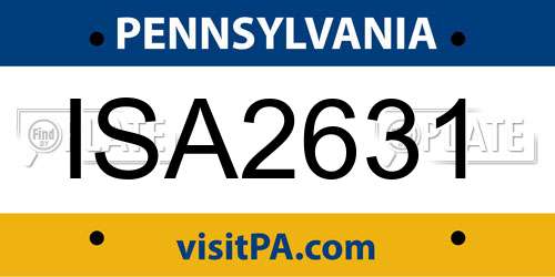 ISA2631 Pennsylvania License Plate