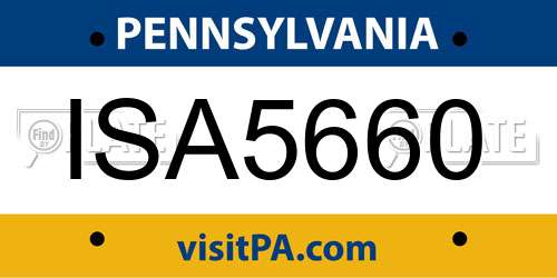 ISA5660 Pennsylvania License Plate