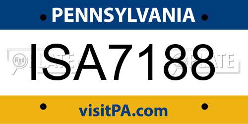 ISA7188 Pennsylvania License Plate