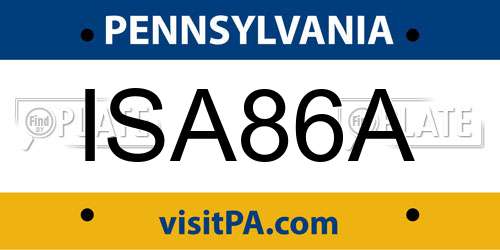 ISA86A Pennsylvania License Plate