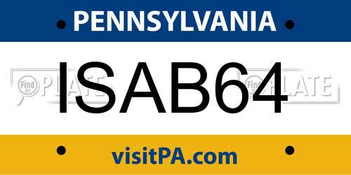 ISAB64 Pennsylvania License Plate
