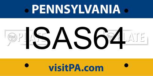 ISAS64 Pennsylvania License Plate