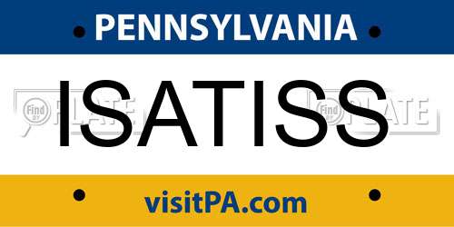 ISATISS Pennsylvania License Plate