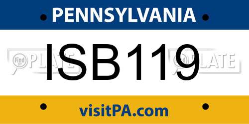 ISB119 Pennsylvania License Plate