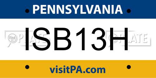 ISB13H Pennsylvania License Plate