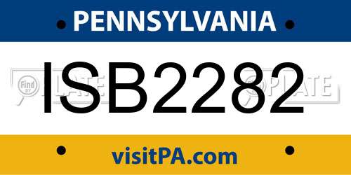 ISB2282 Pennsylvania License Plate
