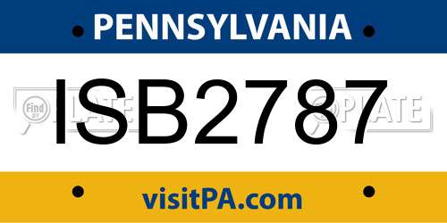 ISB2787 Pennsylvania License Plate