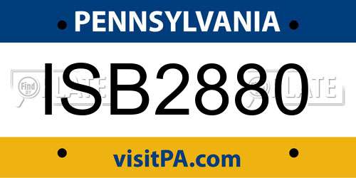 ISB2880 Pennsylvania License Plate