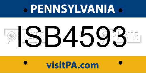 ISB4593 Pennsylvania License Plate
