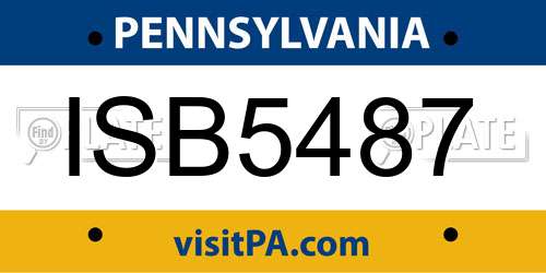 ISB5487 Pennsylvania License Plate