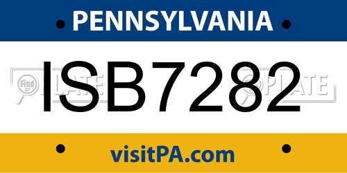 ISB7282 Pennsylvania License Plate