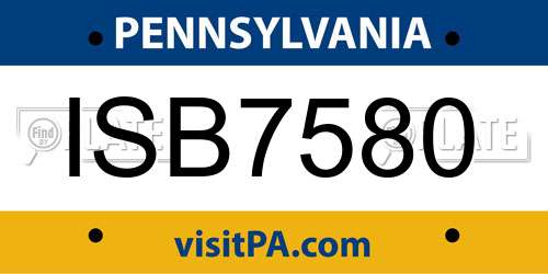 ISB7580 Pennsylvania License Plate