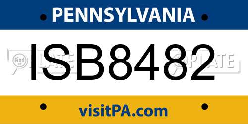 ISB8482 Pennsylvania License Plate