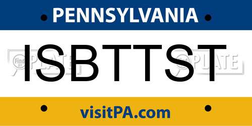ISBTTST Pennsylvania License Plate