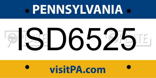 ISD6525 Pennsylvania License Plate