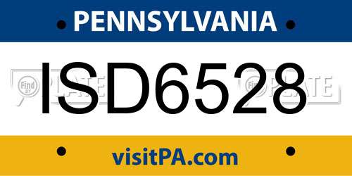 ISD6528 Pennsylvania License Plate