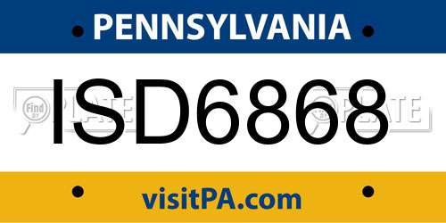 ISD6868 Pennsylvania License Plate