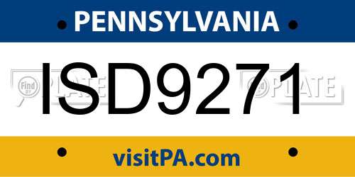 ISD9271 Pennsylvania License Plate