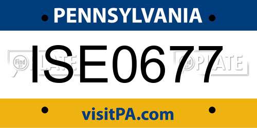 ISE0677 Pennsylvania License Plate