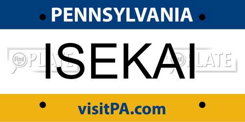 ISEKAI Pennsylvania License Plate