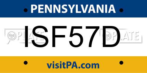 ISF57D Pennsylvania License Plate