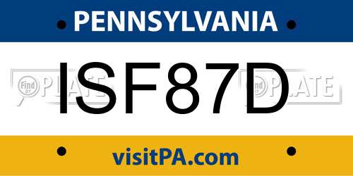 ISF87D Pennsylvania License Plate
