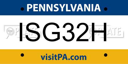 ISG32H Pennsylvania License Plate
