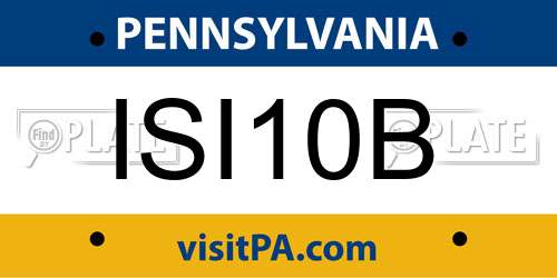 ISI10B Pennsylvania License Plate