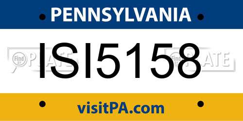 ISI5158 Pennsylvania License Plate