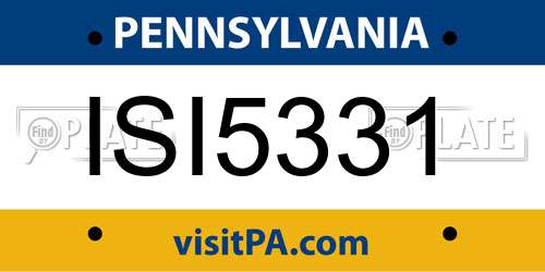 ISI5331 Pennsylvania License Plate