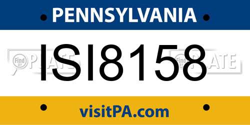 ISI8158 Pennsylvania License Plate