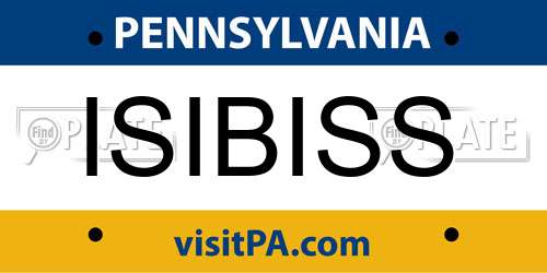 ISIBISS Pennsylvania License Plate