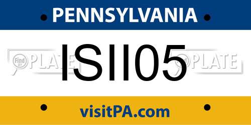 ISII05 Pennsylvania License Plate