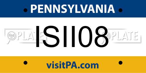 ISII08 Pennsylvania License Plate