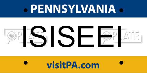 ISISEEI Pennsylvania License Plate